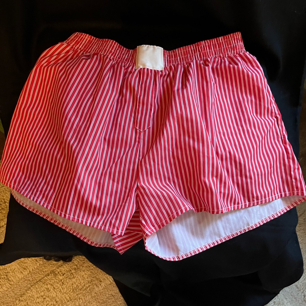 Source Unknown Red and White Striped Women's Shorts